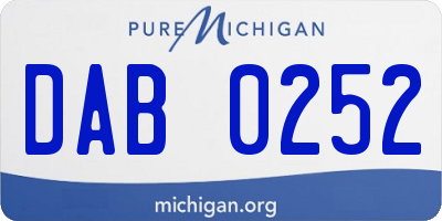 MI license plate DAB0252