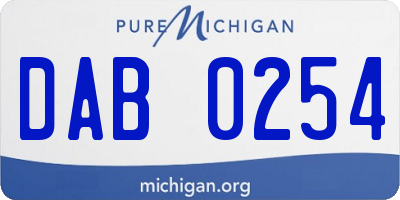 MI license plate DAB0254