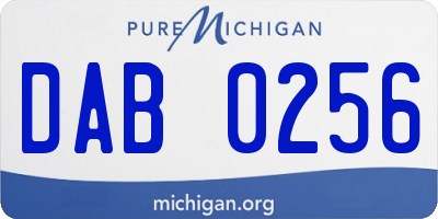 MI license plate DAB0256