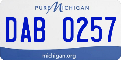 MI license plate DAB0257