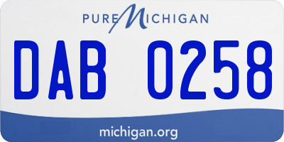 MI license plate DAB0258