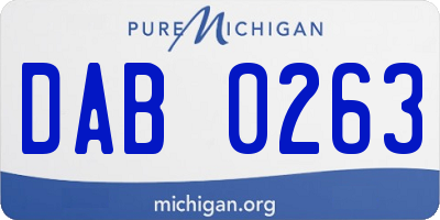 MI license plate DAB0263