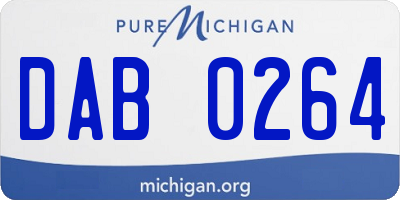 MI license plate DAB0264