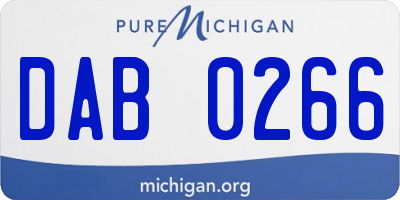 MI license plate DAB0266