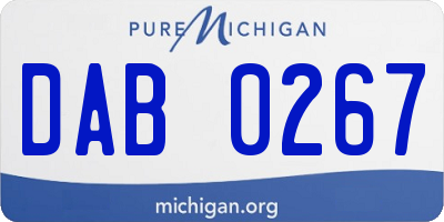 MI license plate DAB0267