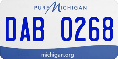MI license plate DAB0268