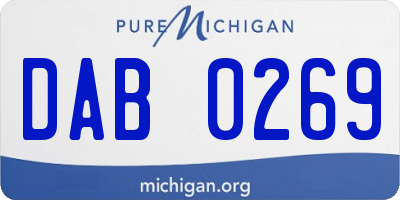 MI license plate DAB0269