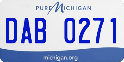 MI license plate DAB0271