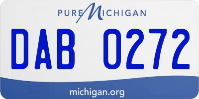 MI license plate DAB0272