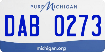 MI license plate DAB0273