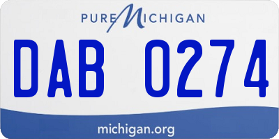 MI license plate DAB0274