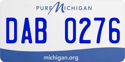 MI license plate DAB0276