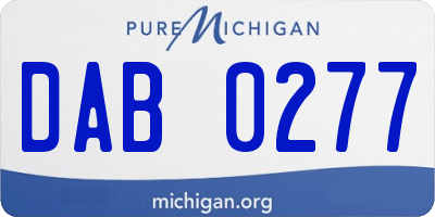 MI license plate DAB0277