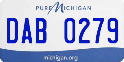 MI license plate DAB0279