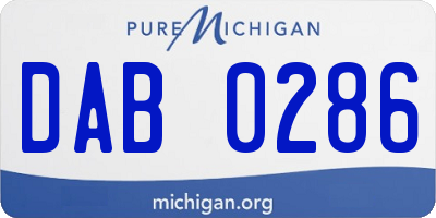 MI license plate DAB0286