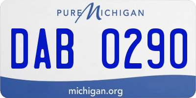 MI license plate DAB0290