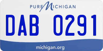 MI license plate DAB0291