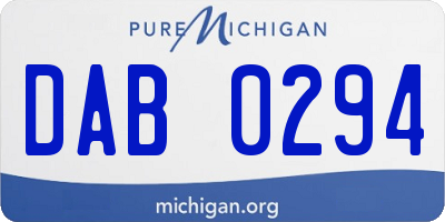 MI license plate DAB0294