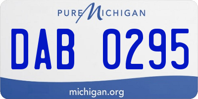 MI license plate DAB0295
