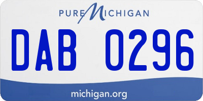 MI license plate DAB0296
