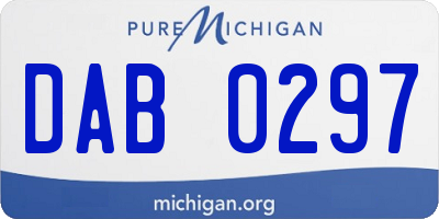 MI license plate DAB0297