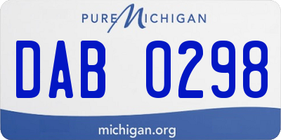 MI license plate DAB0298