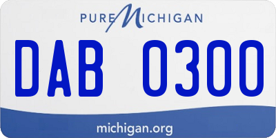 MI license plate DAB0300