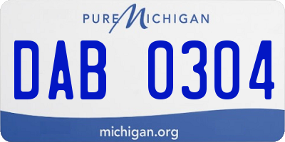 MI license plate DAB0304