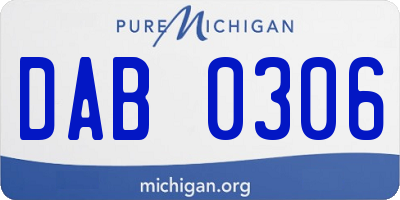 MI license plate DAB0306