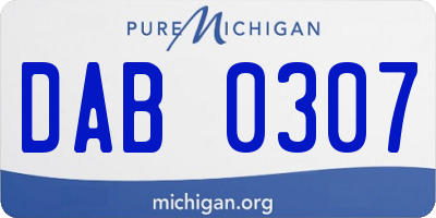 MI license plate DAB0307