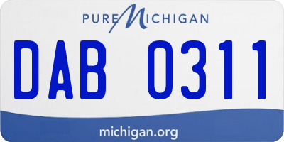 MI license plate DAB0311