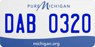 MI license plate DAB0320