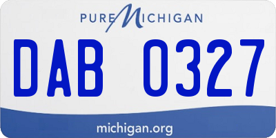 MI license plate DAB0327