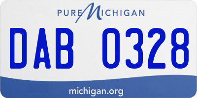 MI license plate DAB0328