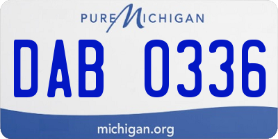 MI license plate DAB0336