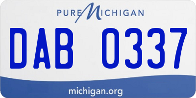 MI license plate DAB0337