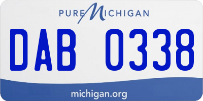 MI license plate DAB0338