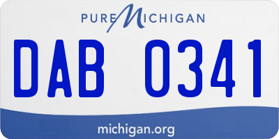 MI license plate DAB0341