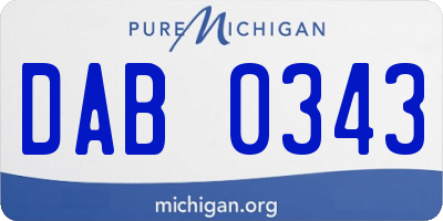MI license plate DAB0343