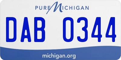 MI license plate DAB0344