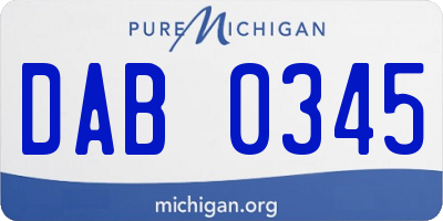 MI license plate DAB0345