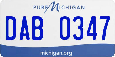 MI license plate DAB0347