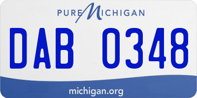 MI license plate DAB0348