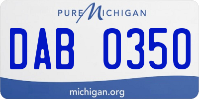 MI license plate DAB0350