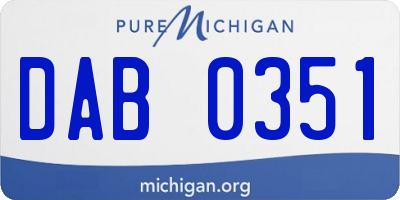 MI license plate DAB0351