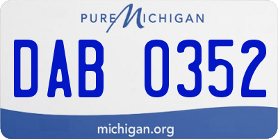 MI license plate DAB0352