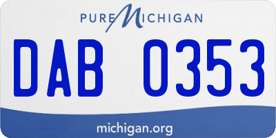 MI license plate DAB0353