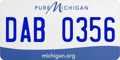 MI license plate DAB0356