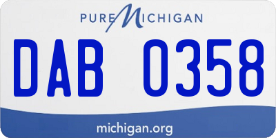 MI license plate DAB0358