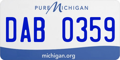 MI license plate DAB0359